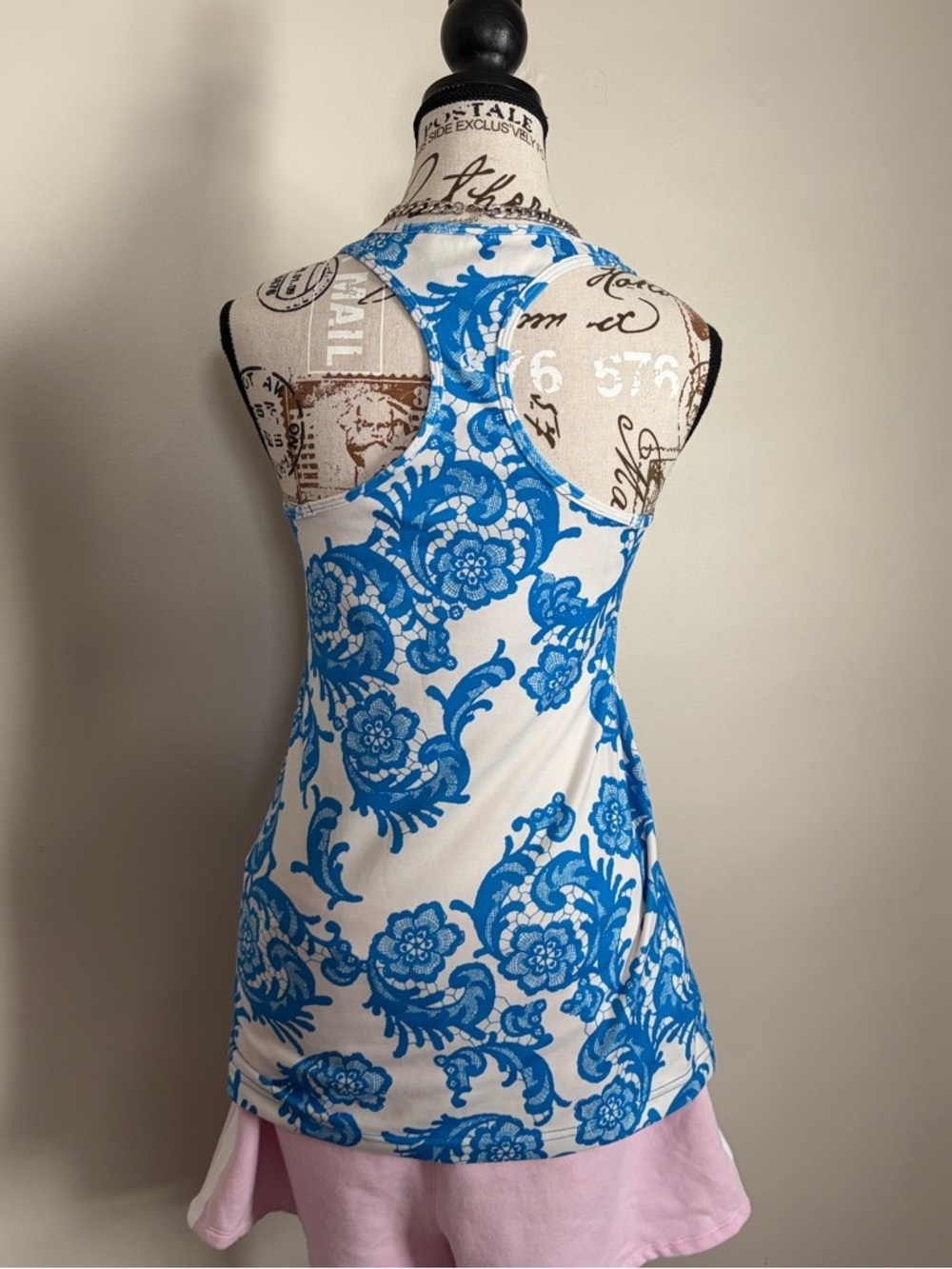 Y2K lululemon blue paisley floral racerback athletic tank top - Picture 5 of 9